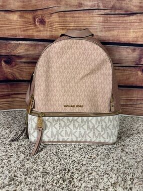 Michael Kors Rhea Medium Color-Block Logo Backpack